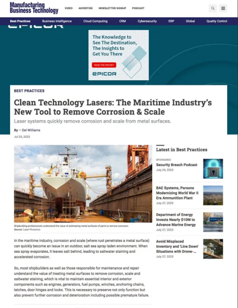 Laser Photonics8Manufacturing Business Technology Online - cover